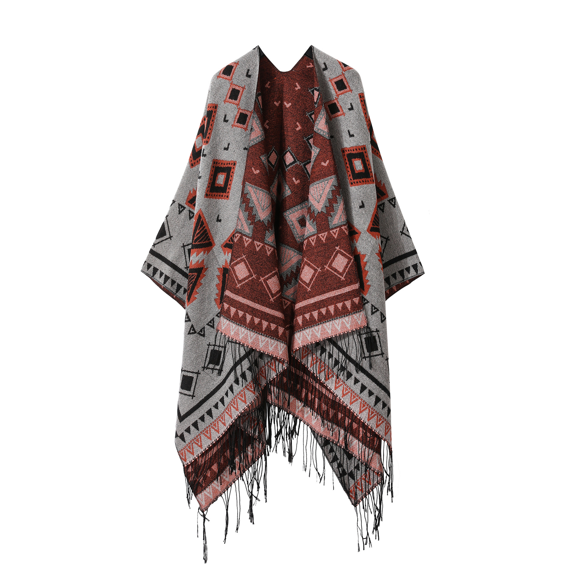 Triangle Lattice Fringe Shawl