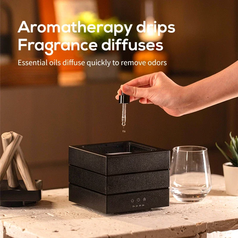 Colorful Flame Air Humidifier with Atmosphere Night Light and Remote Control Bonfire Essential Oil Aroma Diffuser for Bedroom