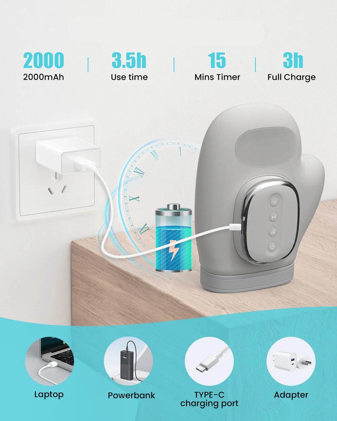 Wireless Hand Massager with Heat Compression