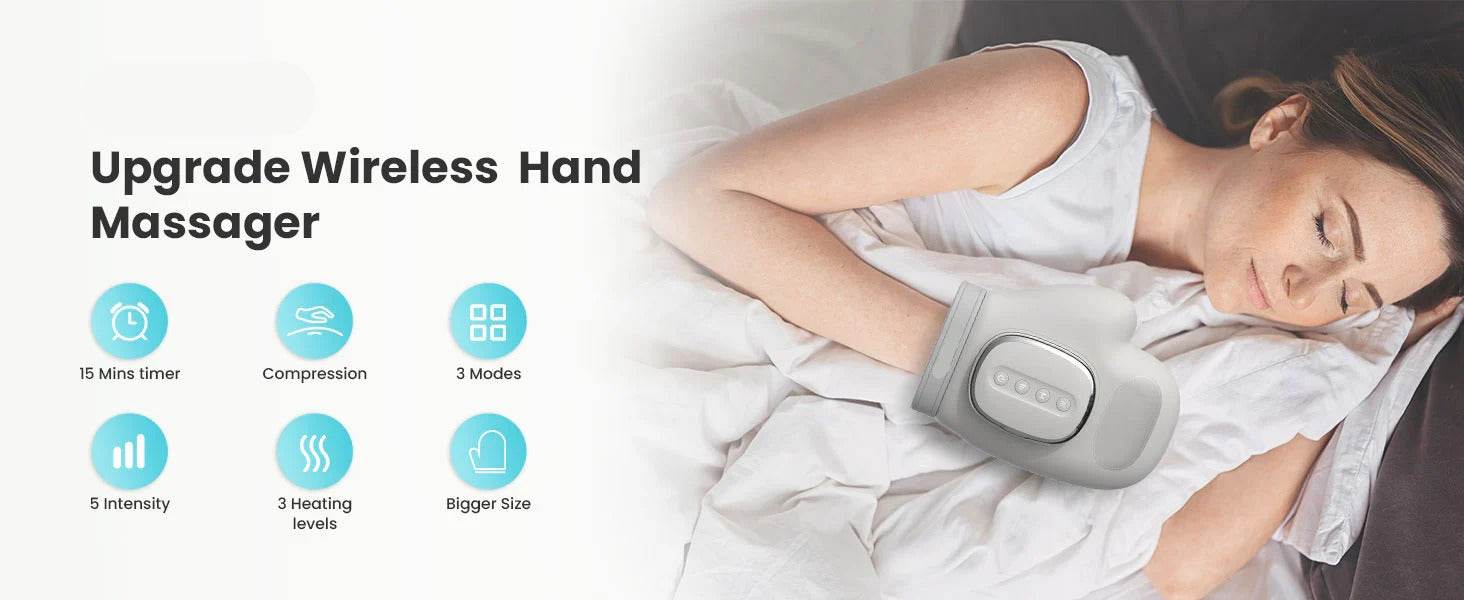 Wireless Hand Massager with Heat Compression
