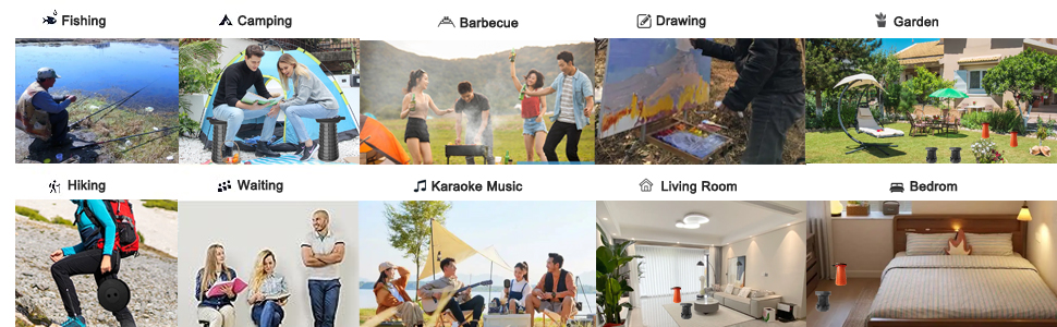 Telescoping Portable Stool for Hiking BBQ with Carry Bag