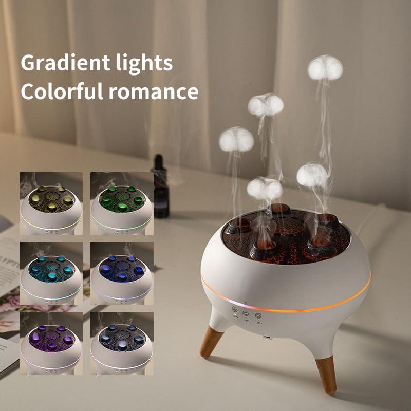 Dynamic Censer Humidifier & Jellyfish Essential Oil Diffuse - 7 Color-Changing Lights ,Remote Control ,4H/8H Timer Setting, Auto Shut-Off 250mL