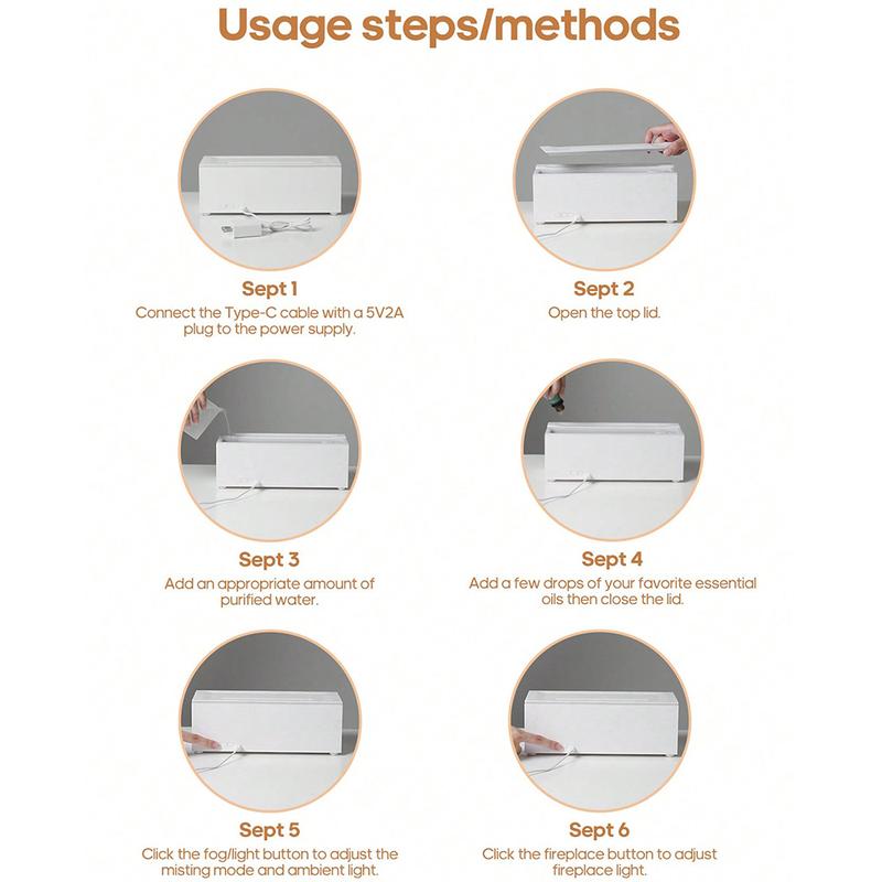 Fireplace Essential Oil Diffuser Aromatherapy 150ml Ultrasonic Cool Mist Humidifier with Remote Control Waterless Auto Off Timer for Home Office