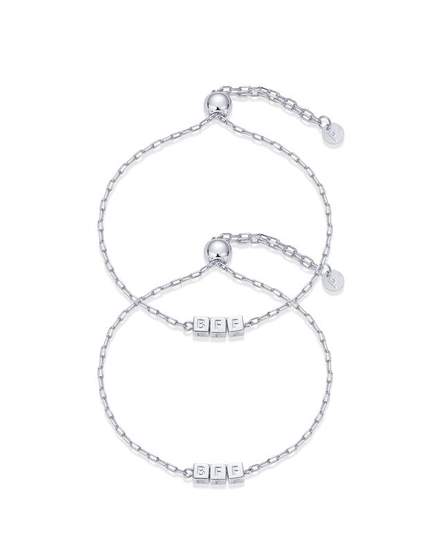 18K Gold Plated Adjustable Matching Bracelets for Women – Heart Charm and BFF Friendship Styles