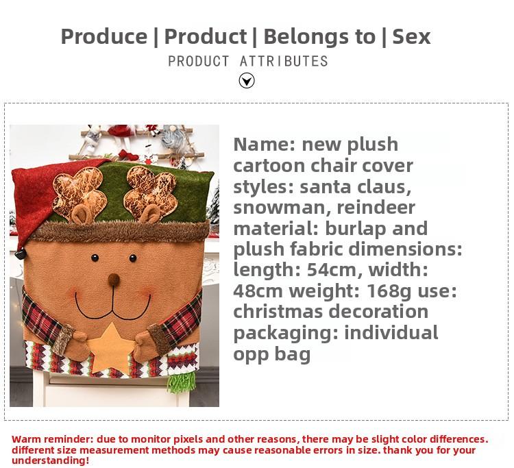 Christmas Chair Covers  Christmas Dining Room Chair Back Covers Santa Claus Snowman Xmas Chair Protector Slipcovers for Christmas Holiday Home Kitchen Decor