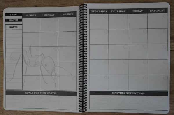 🔥🖤📚Themed Yearly Planner(✨Hardcover Book)