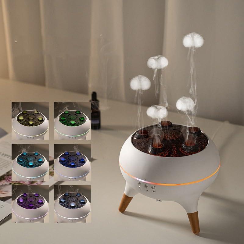 Dynamic Censer Humidifier & Jellyfish Essential Oil Diffuse - 7 Color-Changing Lights ,Remote Control ,4H/8H Timer Setting, Auto Shut-Off 250mL