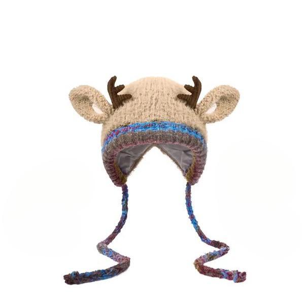 Original Design Holiday Christmas Antler Hat (One Hat with Multiple Uses.) Knitted Ear Protection Windproof Warm Hat Suitable for Family Use, Adults Can Wear, No Head Circumference Limitation, Suitable for Thanksgiving and Christmas