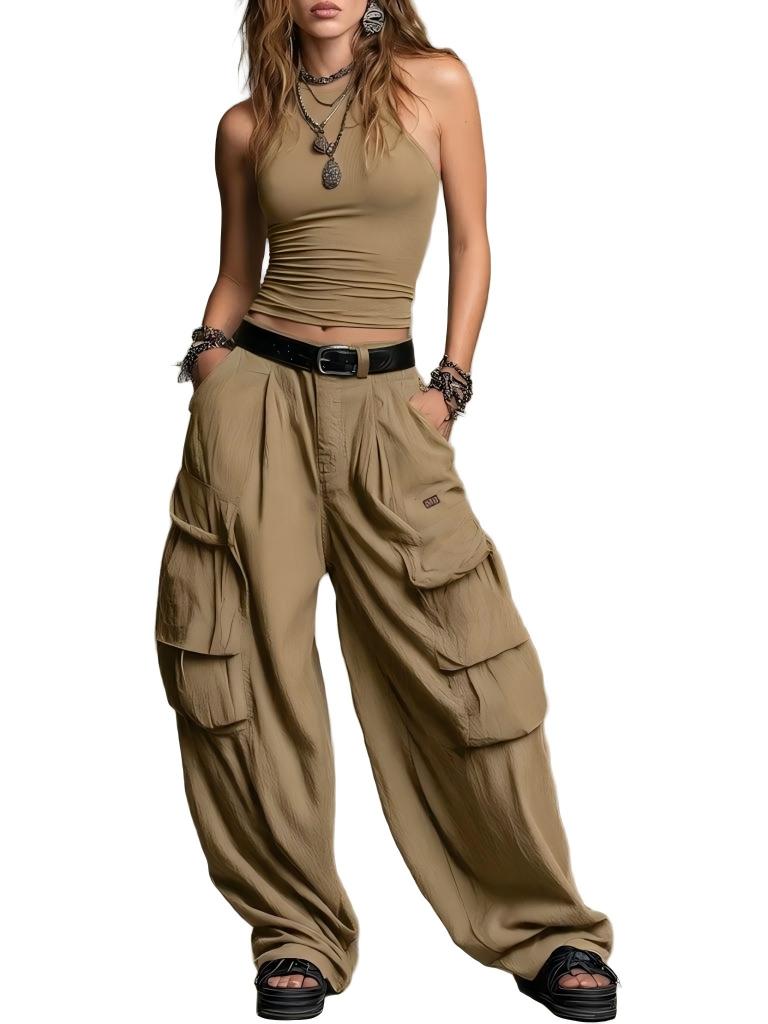 Casual & Cozy Cotton Vest and Cargo Pants Two-Piece Set