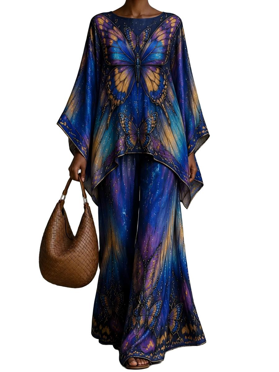 Art Graphic Print Casual Cotton-Linen Set