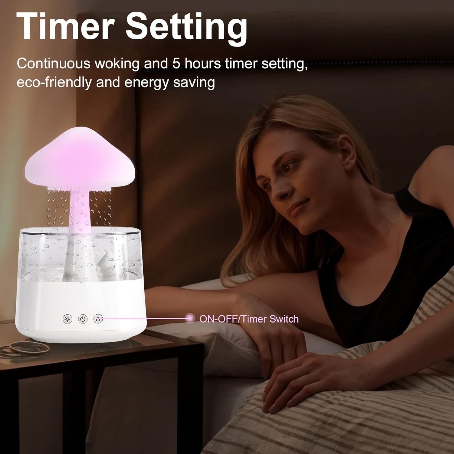 Rain Cloud Humidifier for Bedroom Water Drip Diffuser, Mushroom Diffuser
