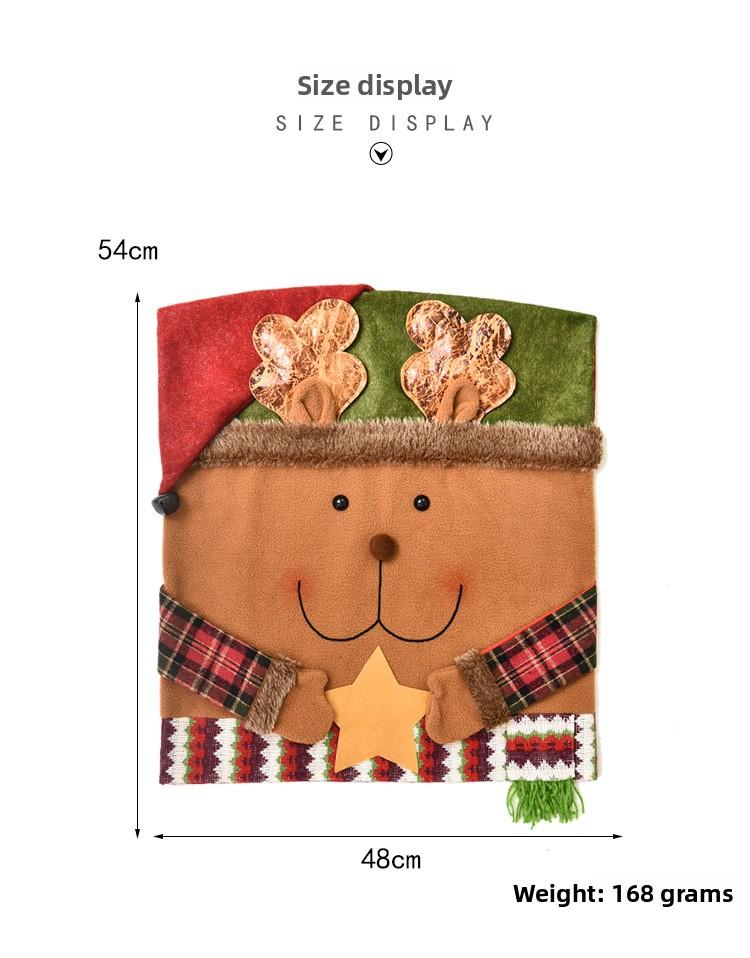 Christmas Chair Covers  Christmas Dining Room Chair Back Covers Santa Claus Snowman Xmas Chair Protector Slipcovers for Christmas Holiday Home Kitchen Decor