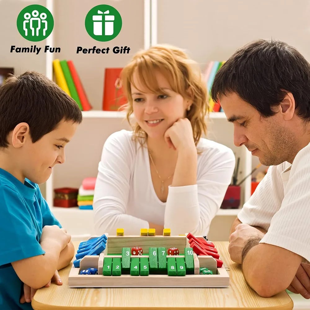 SHUT THE BOX-WOODEN DICE BOARD GAME