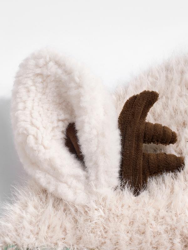 Original Design Holiday Christmas Antler Hat (One Hat with Multiple Uses.) Knitted Ear Protection Windproof Warm Hat Suitable for Family Use, Adults Can Wear, No Head Circumference Limitation, Suitable for Thanksgiving and Christmas