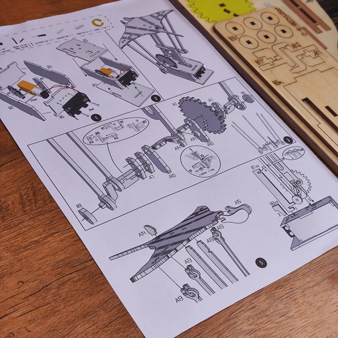 Handcarved Wooden Manta Ray Automata Mechanical Sculpture