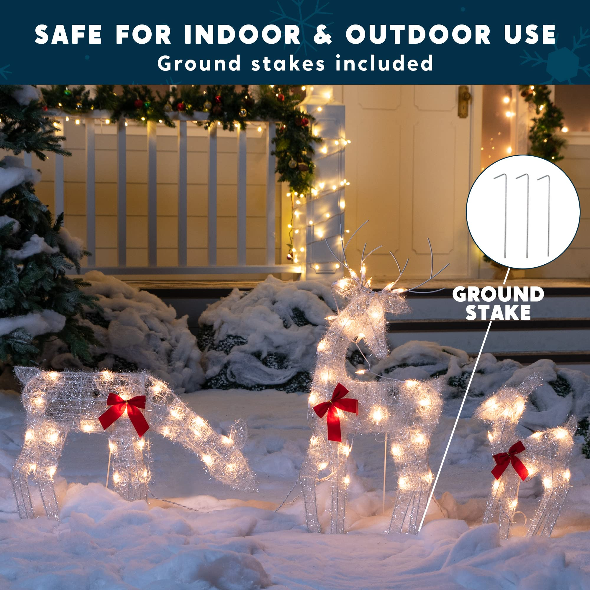 3Pcs 2D Incandescent Yard Lights