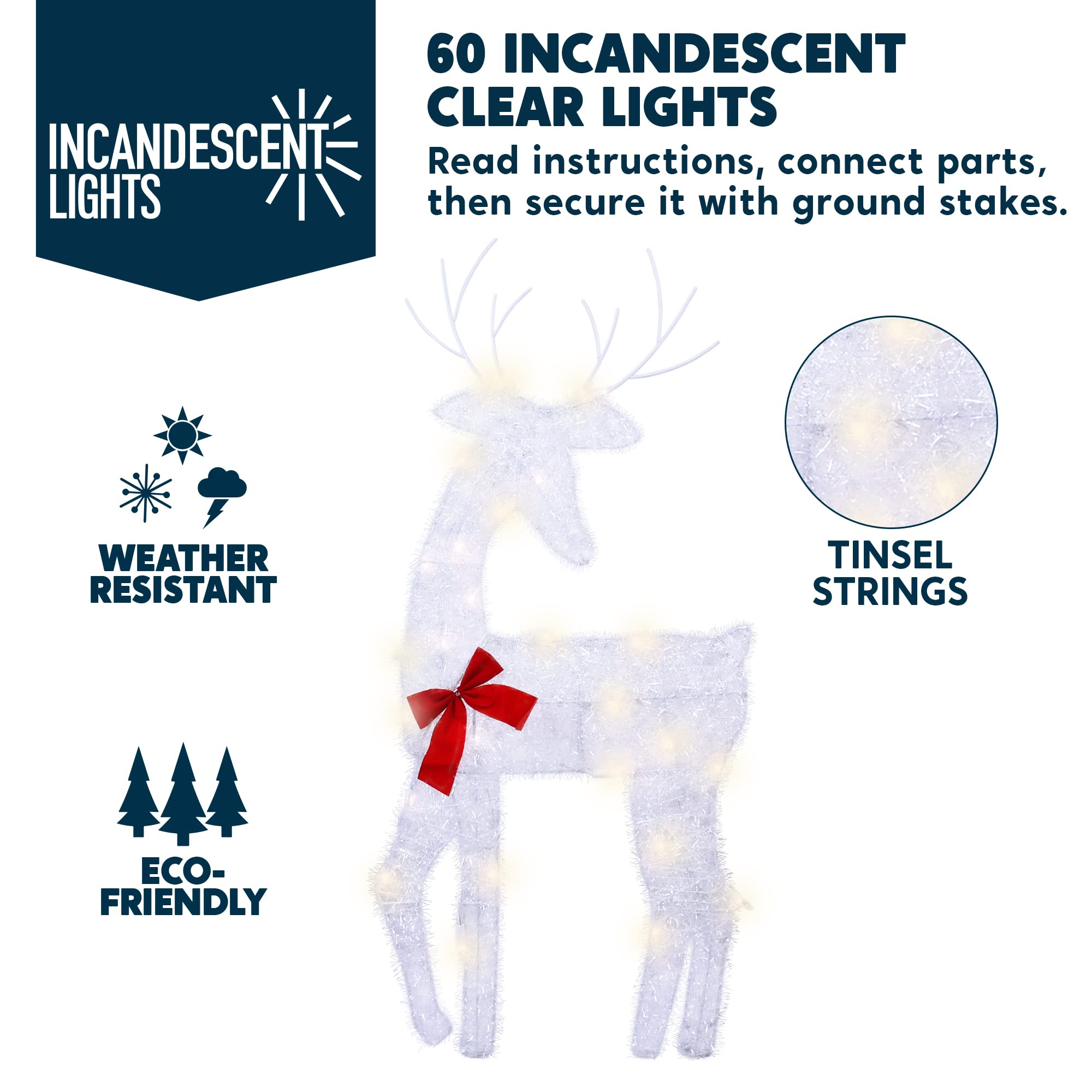 3Pcs 2D Incandescent Yard Lights