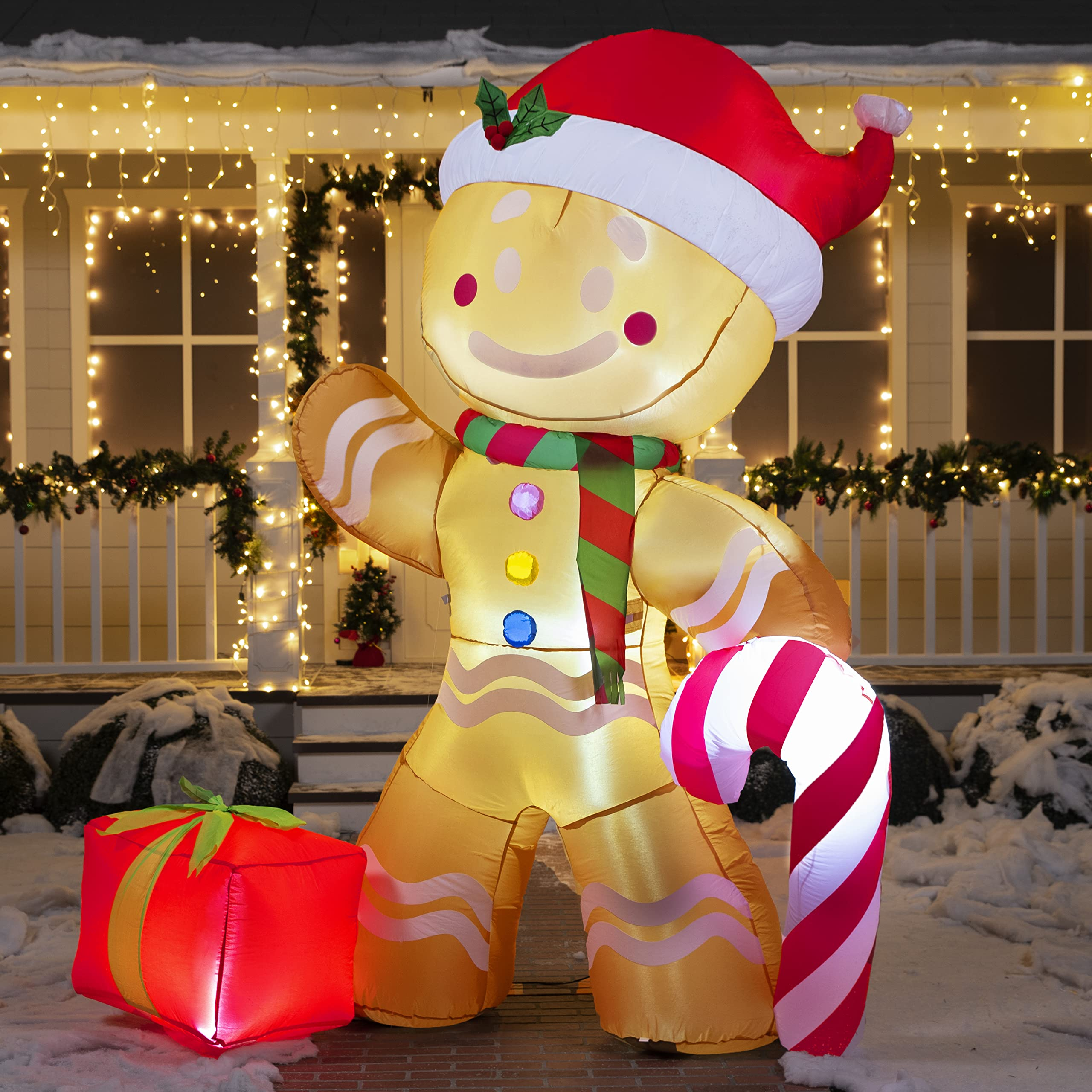 Jumbo Gingerbread Man Inflatable (8 ft)