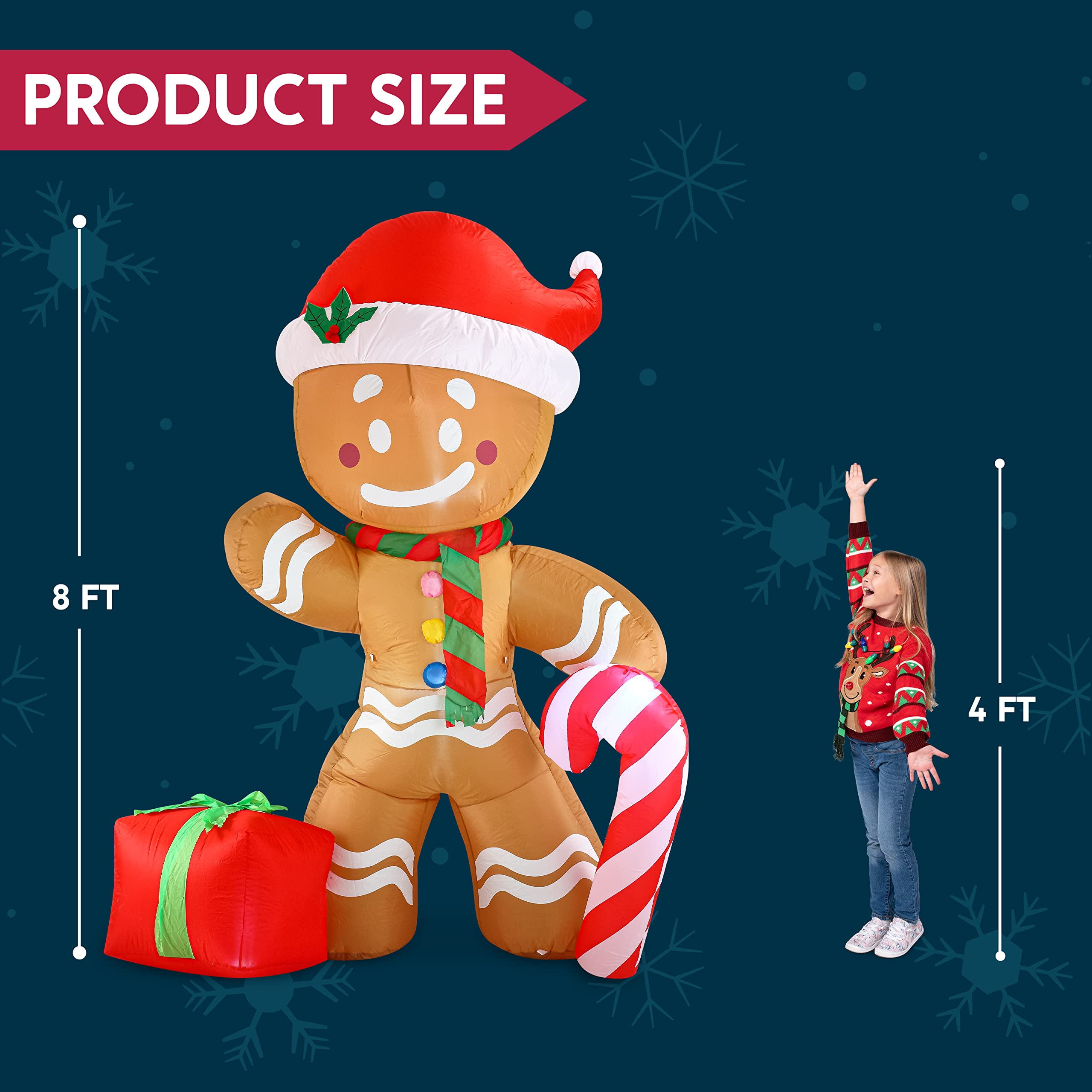 Jumbo Gingerbread Man Inflatable (8 ft)