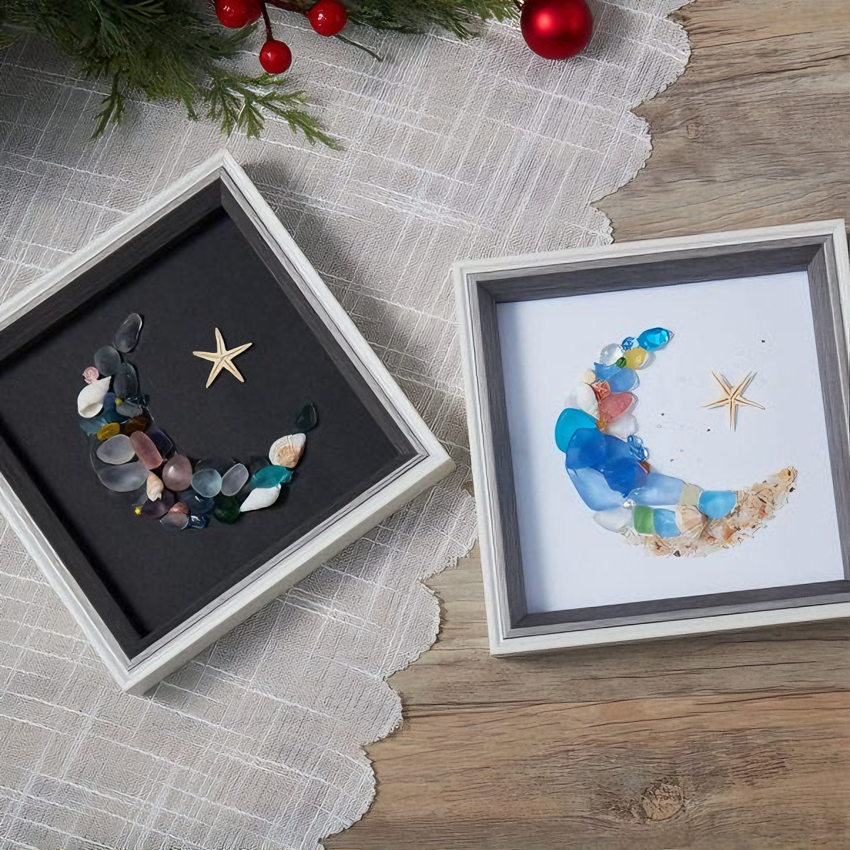 Sea Glass Moon Art Frame