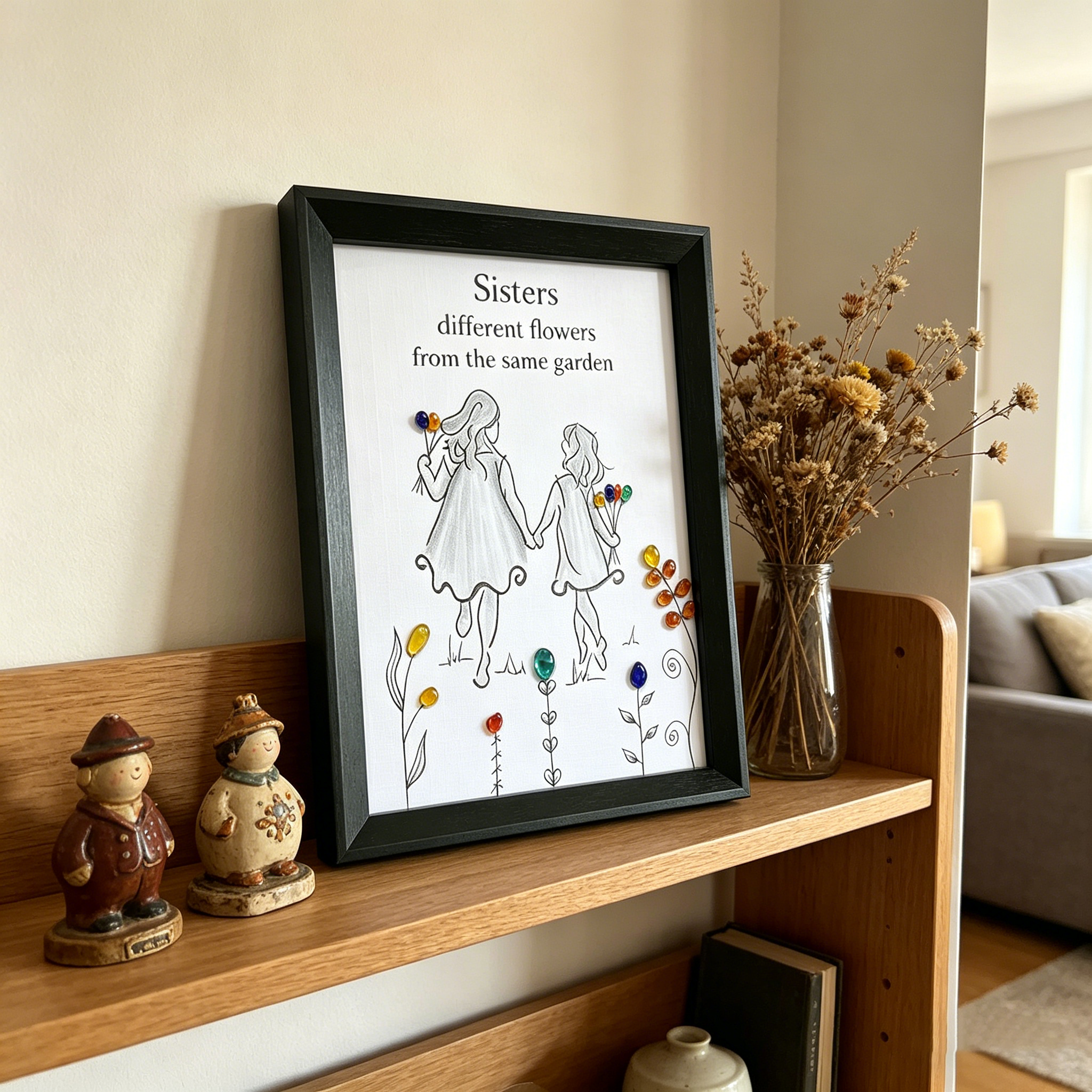 Coastal Sisterhood Sea Glass Art 