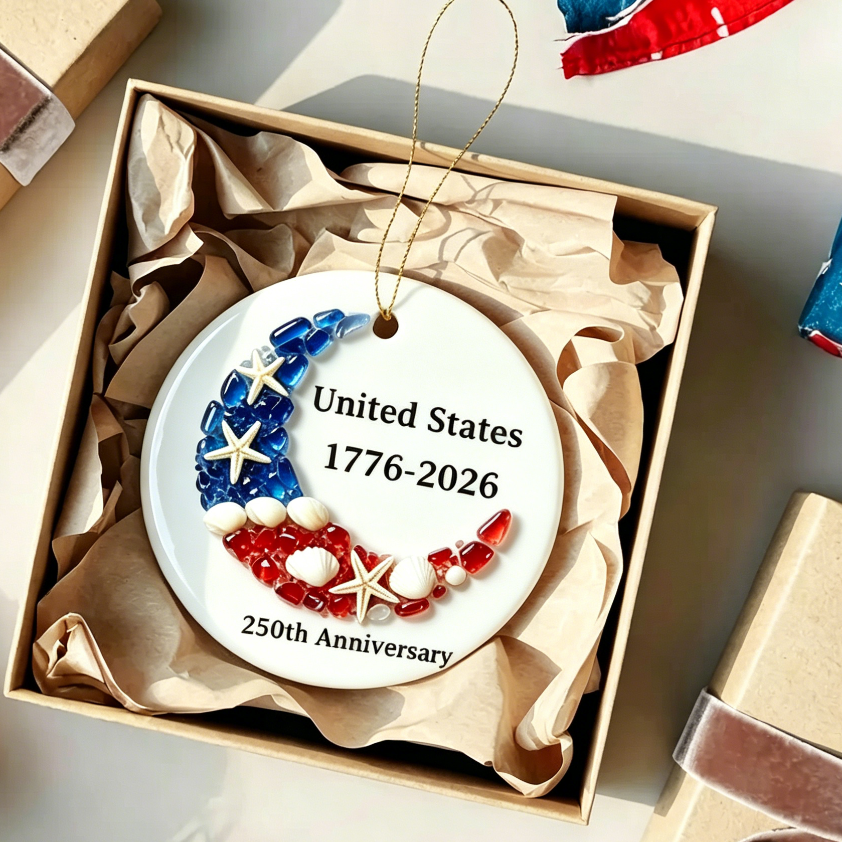 250th Anniversary Sea Glass Ornament