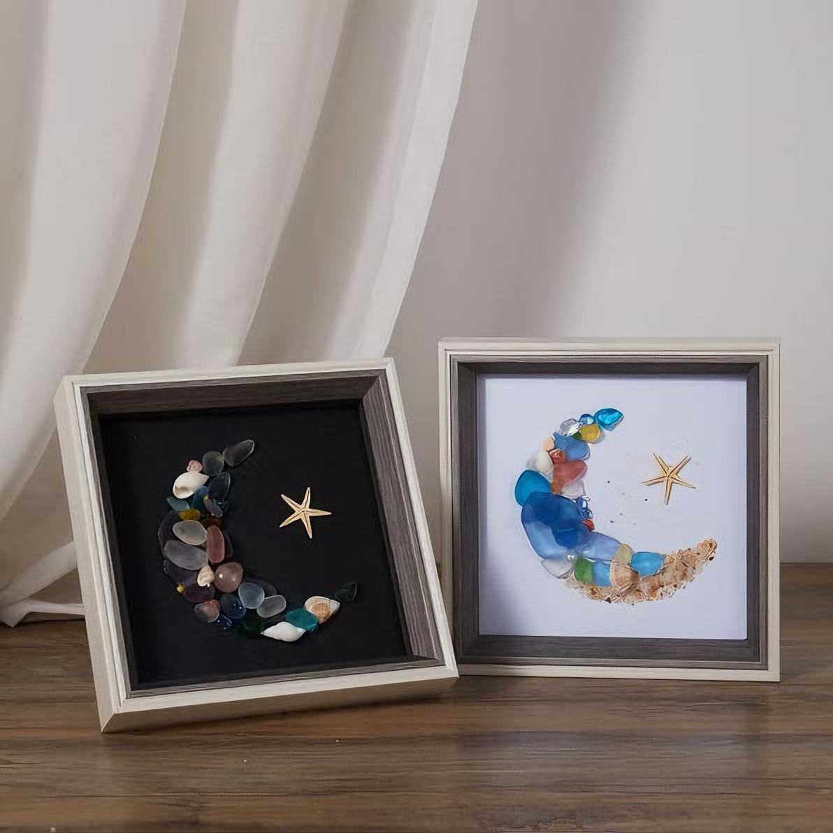 Sea Glass Moon Art Frame