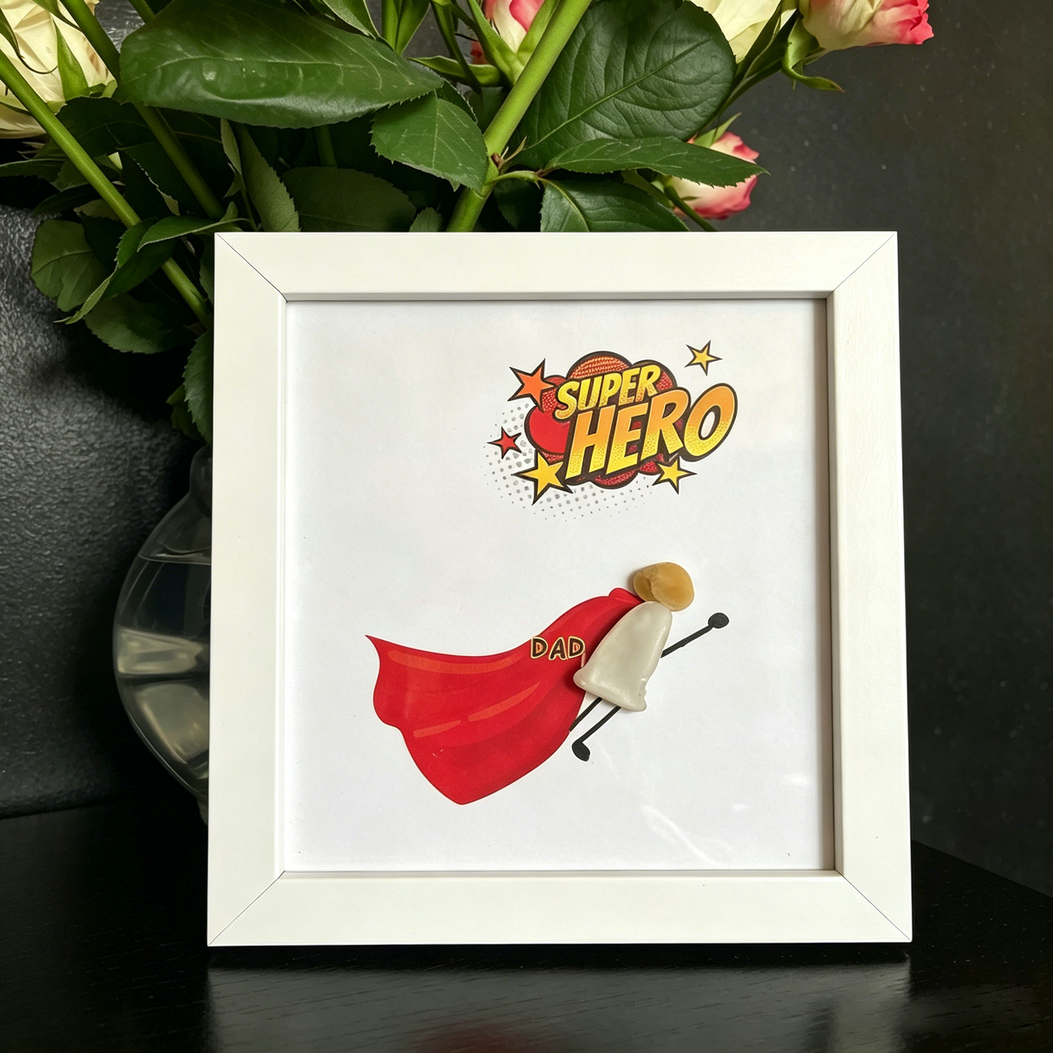  Super Hero Dad Sea Glass Art