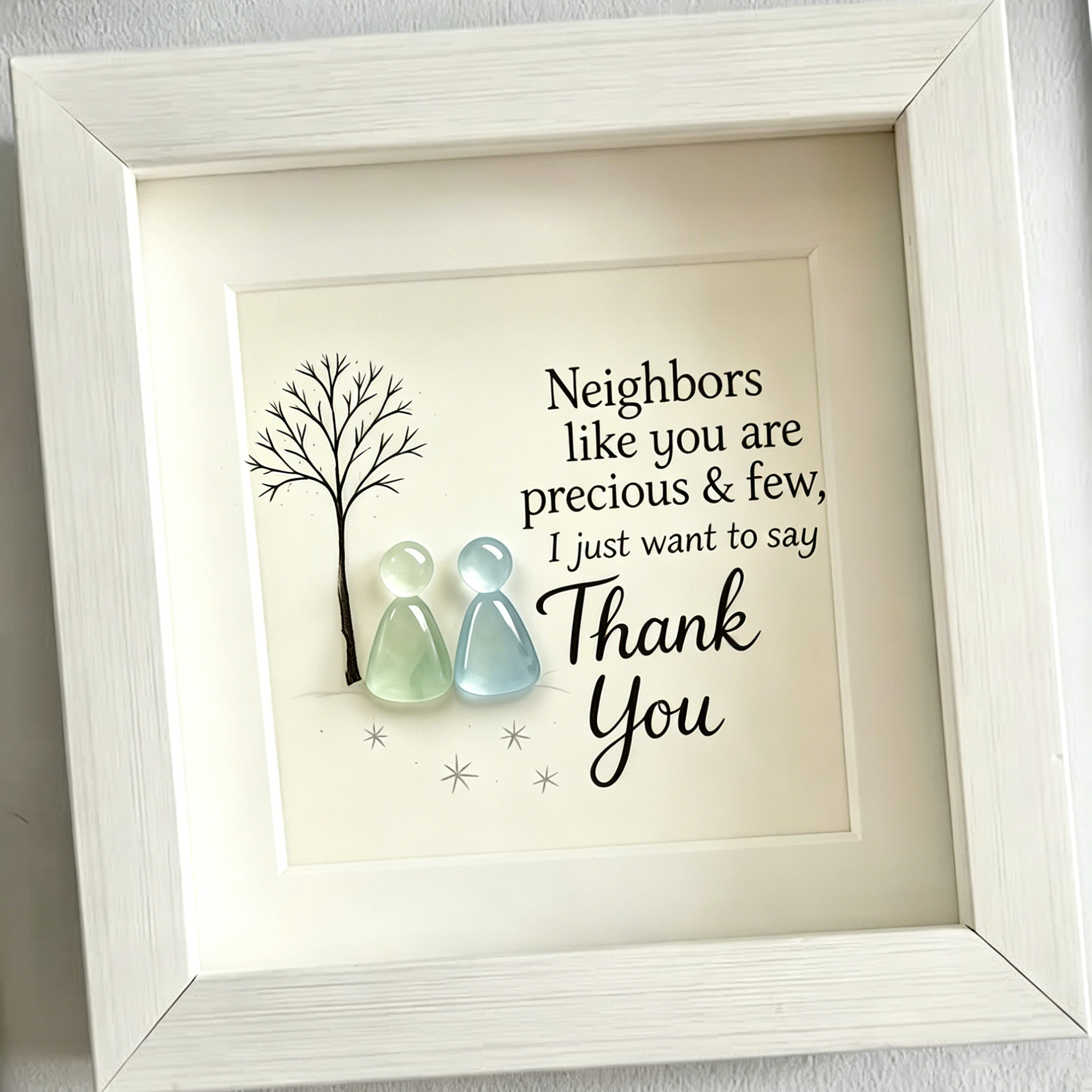 🏡💛 Thank You, Neighbor – Sea Glass Art