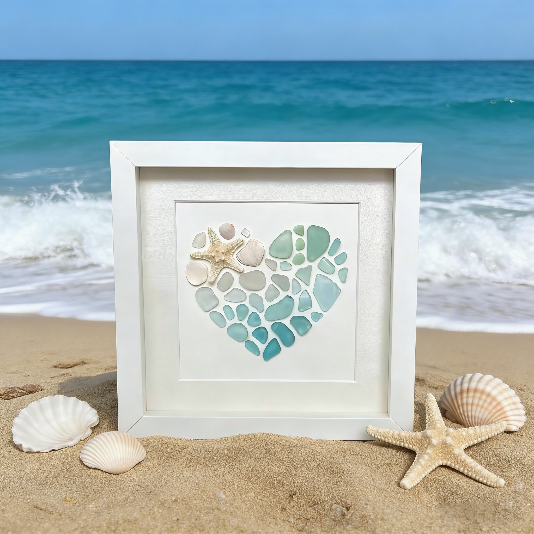 The Ocean’s Heart Sea Glass Art