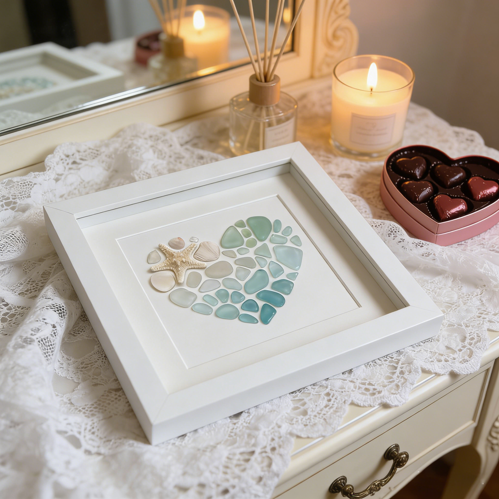 The Ocean’s Heart Sea Glass Art