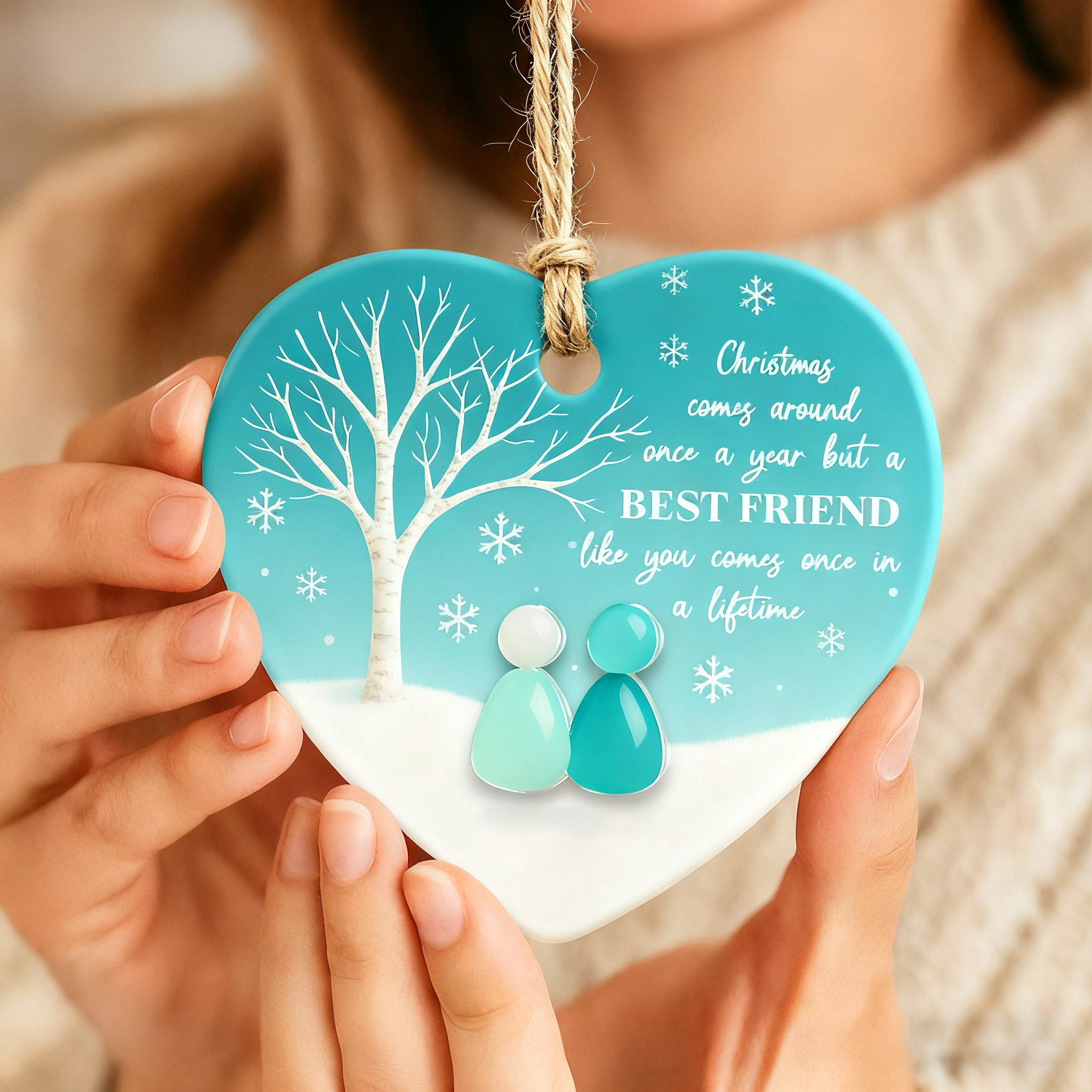 Friendship Christmas Sea Glass Ornament