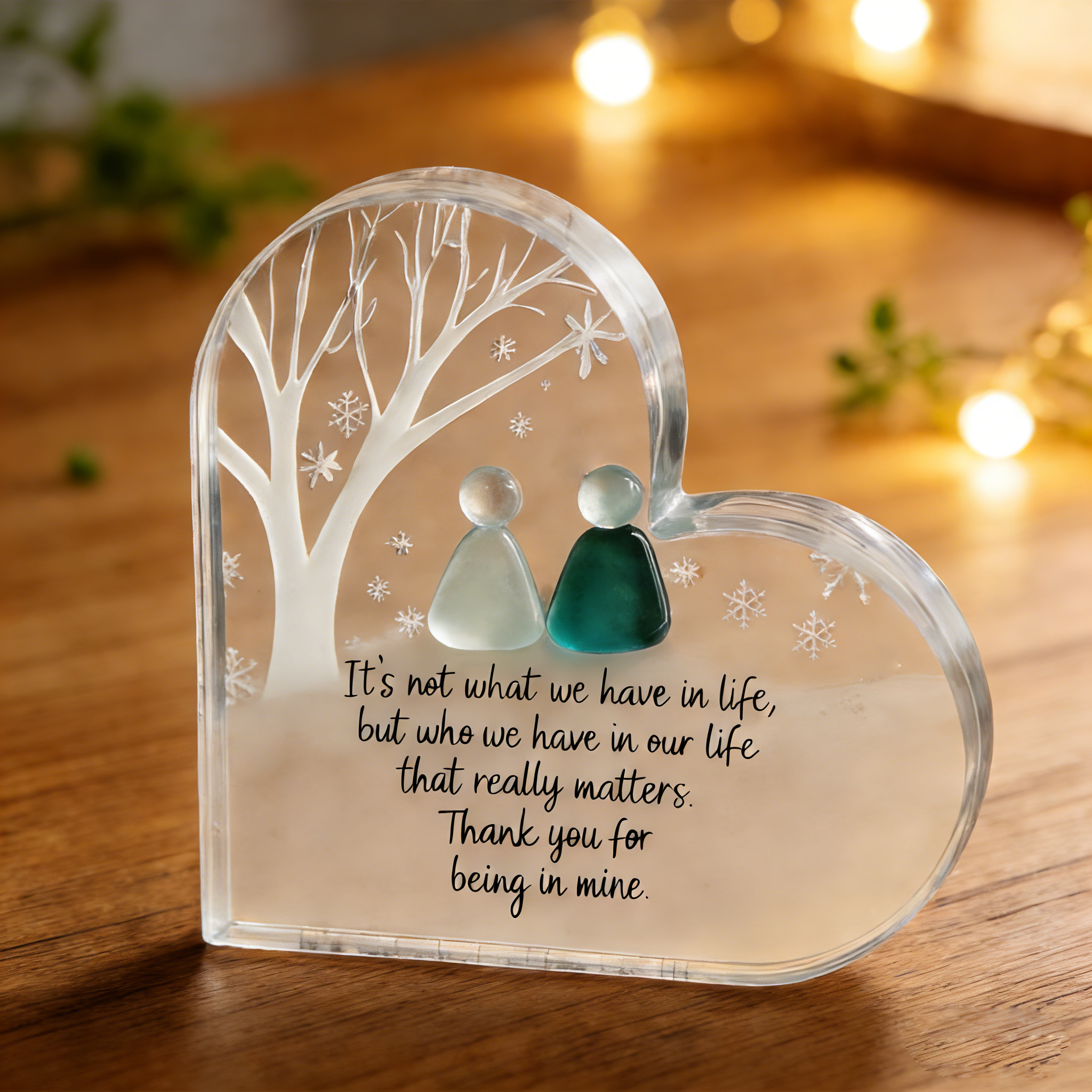 Heart-Shaped Sea Glass Friendship Plaque