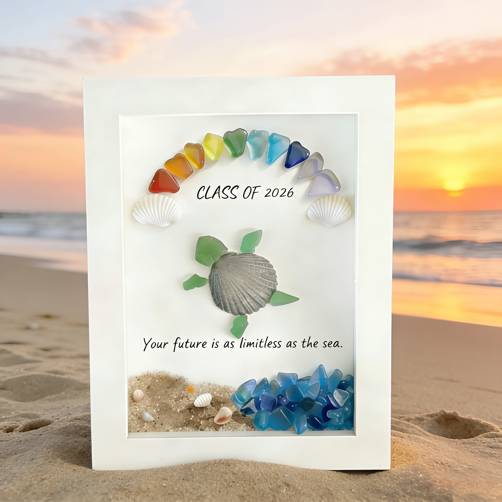 🌊Sea Glass Turtle Graduation Art— Class of 2026 🎓