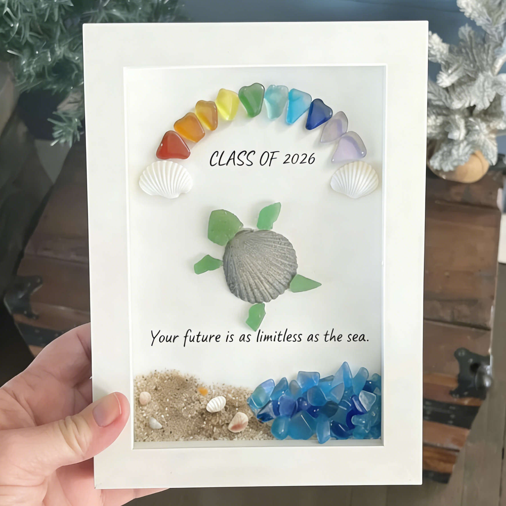 🌊Sea Glass Turtle Graduation Art— Class of 2026 🎓