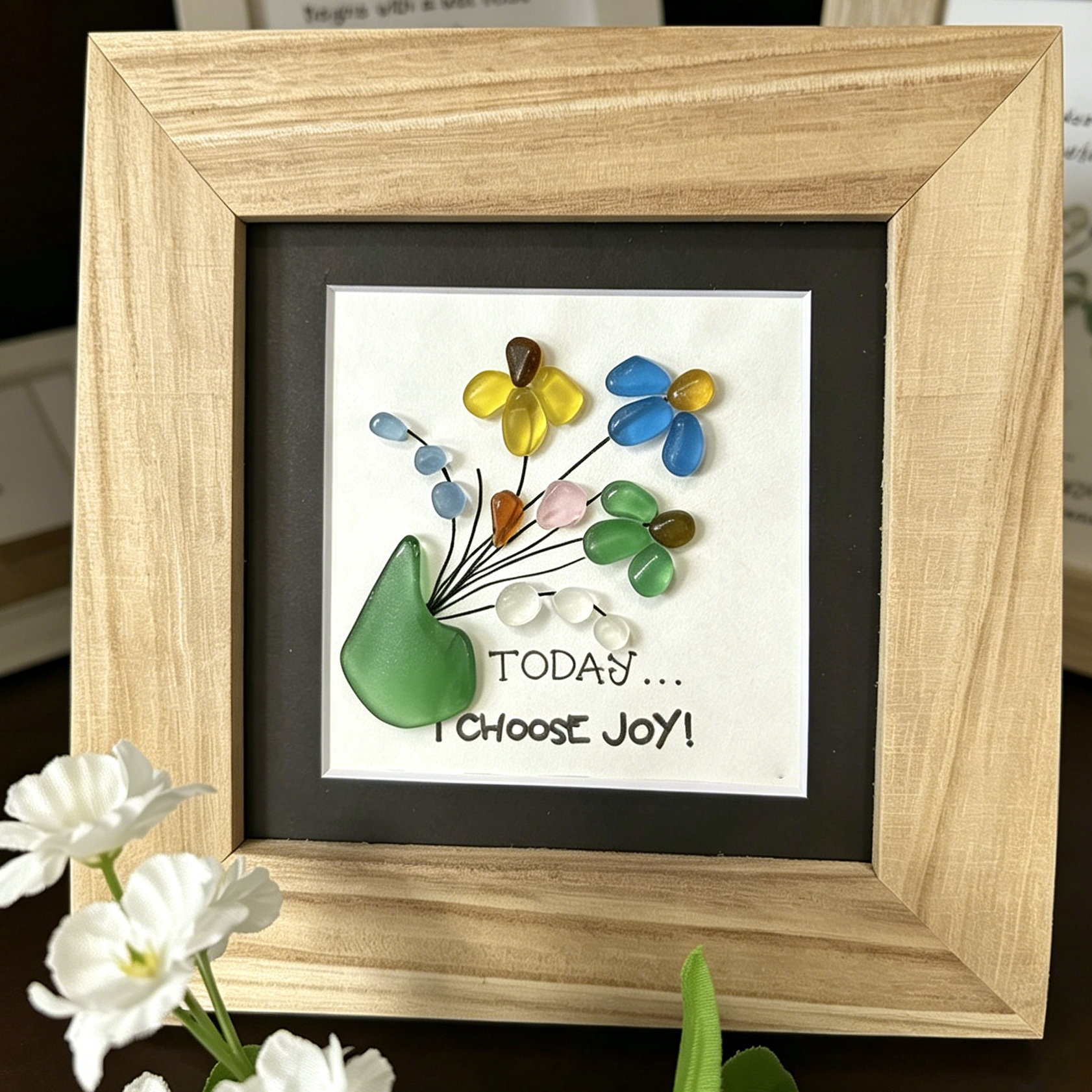 Choose Joy Sea Glass Art