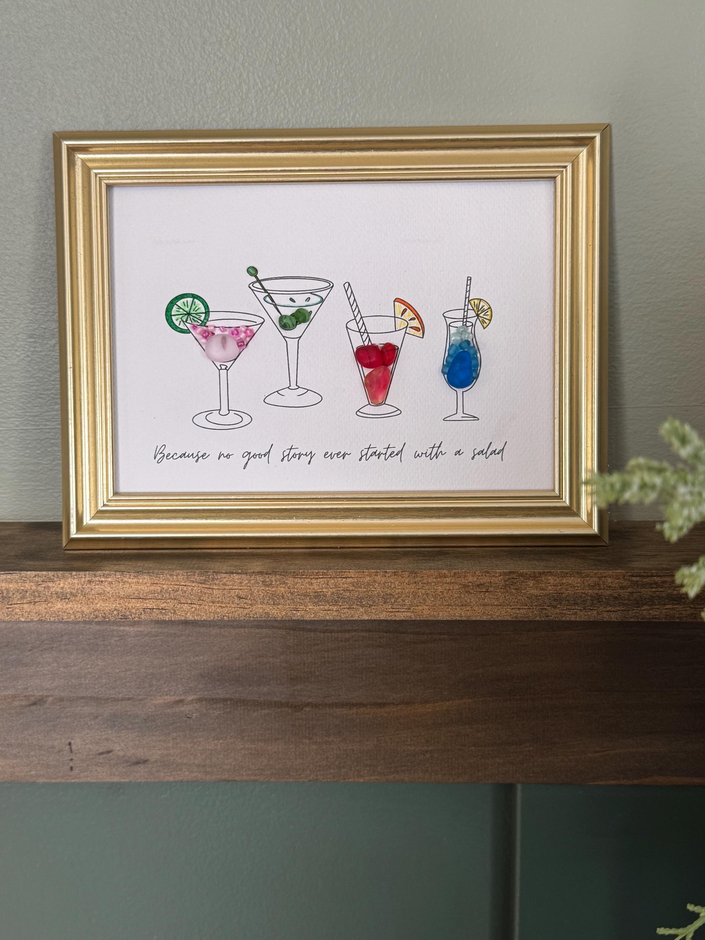 Unique Sea Glass Framed Art