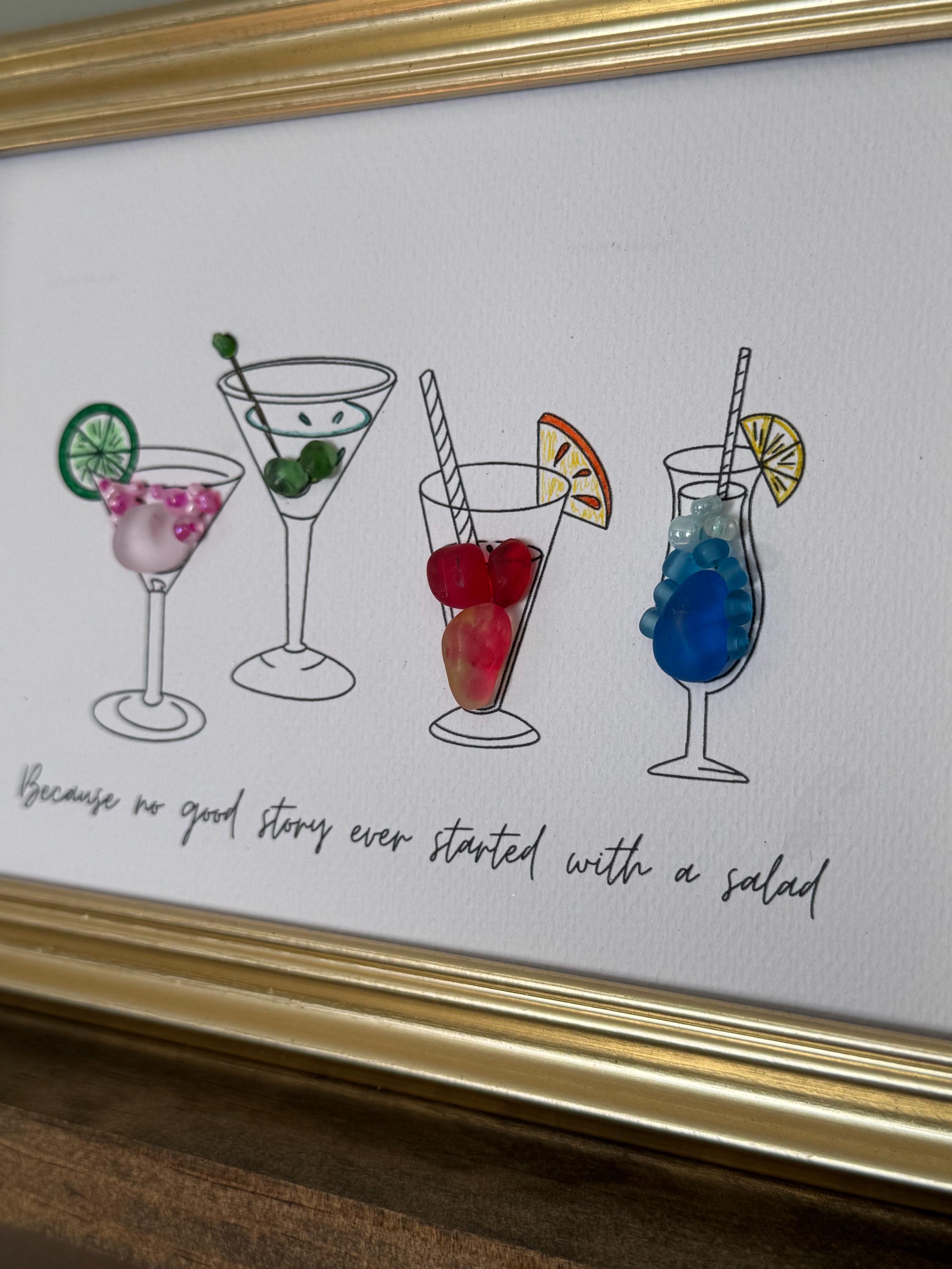 Unique Sea Glass Framed Art