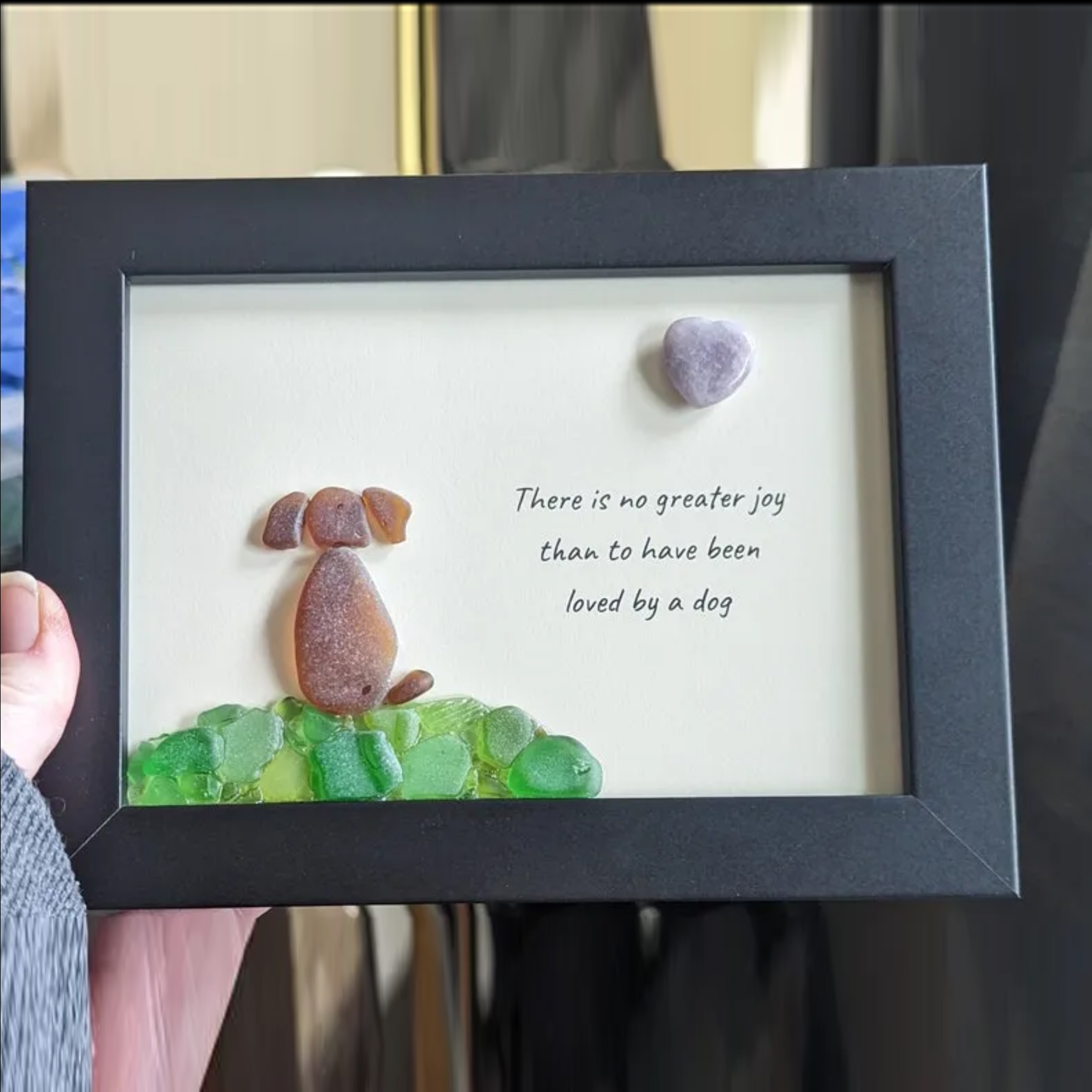 🥰Sea Glass Art Dog Pebble Art Gift for Dog Lovers Unique Gift