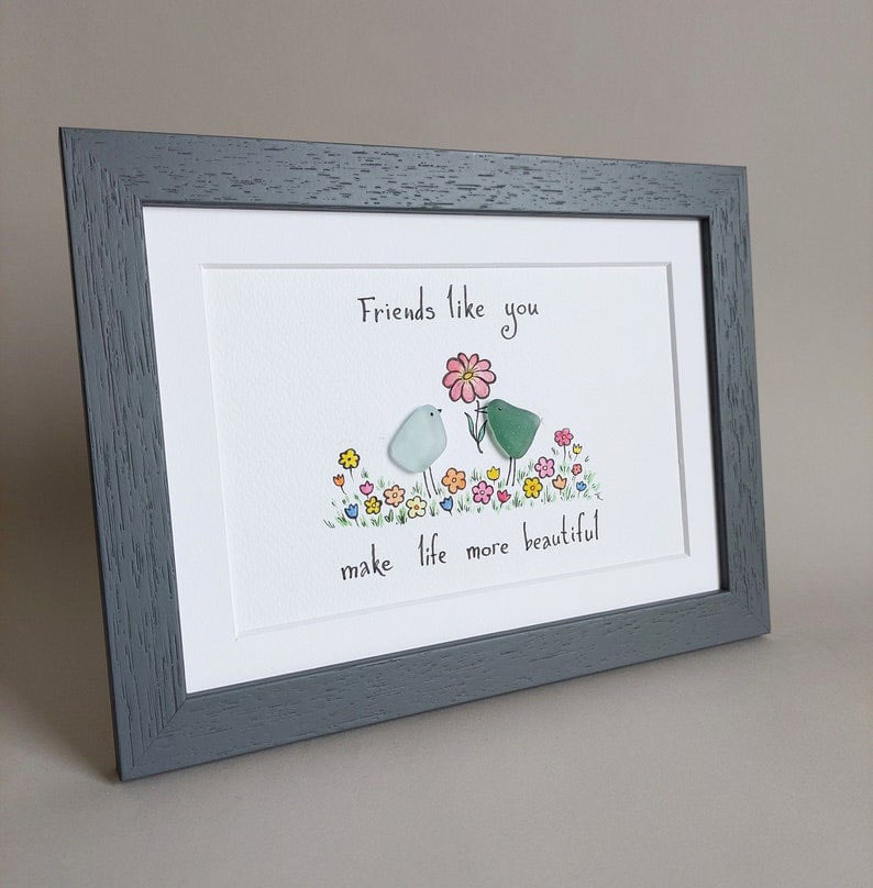 Gift for Close Friend- Handmade Original Sea Glass Art