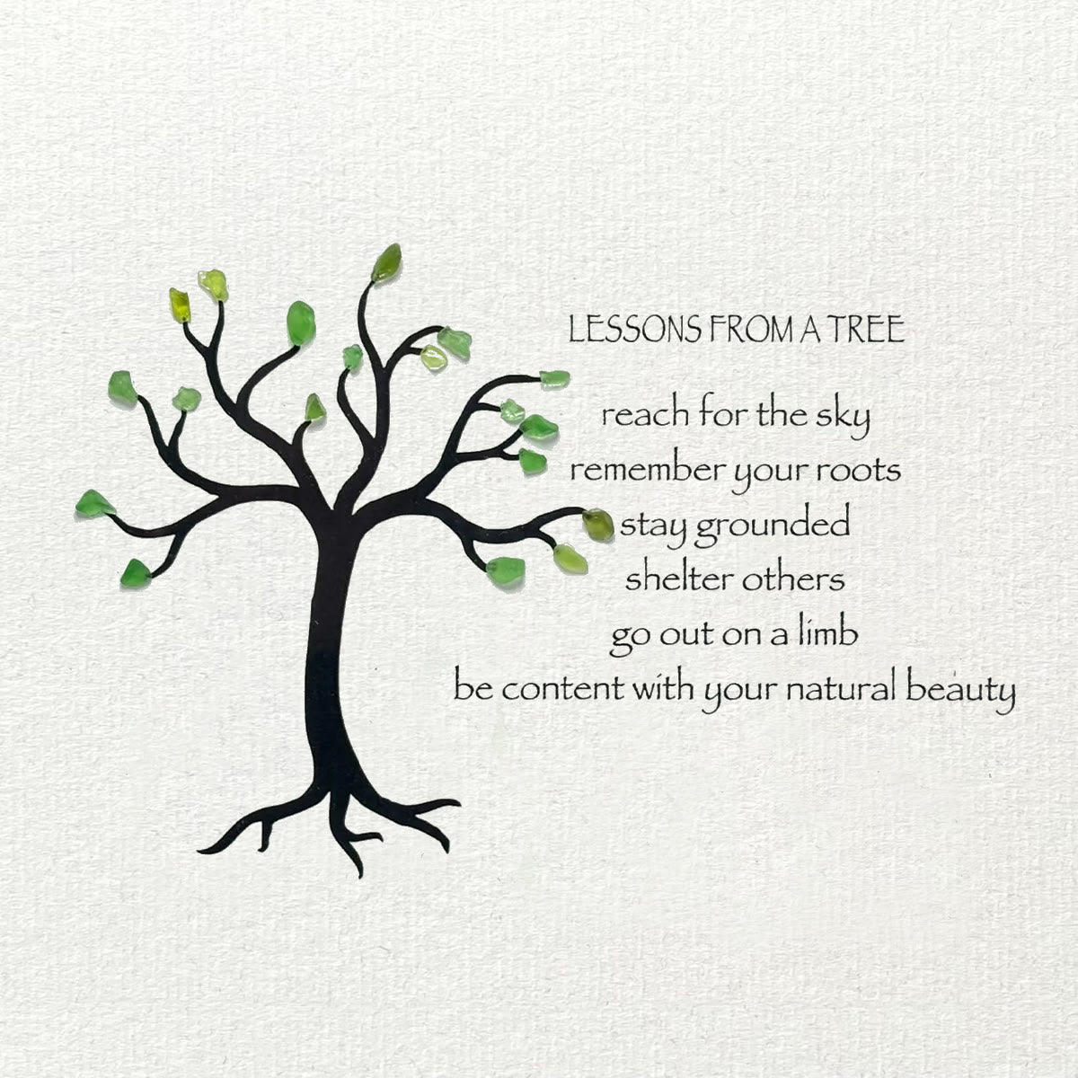 Lesson From A Tree Sea Glass Art