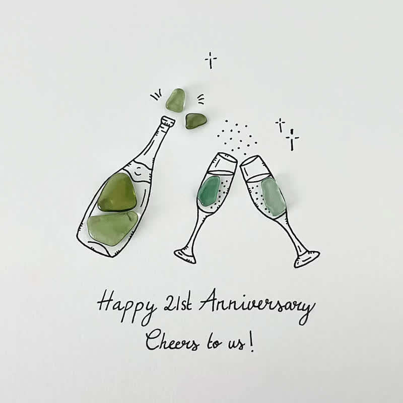"Cheers to Us" Custom Anniversary Sea Glass Framed Art - image 2