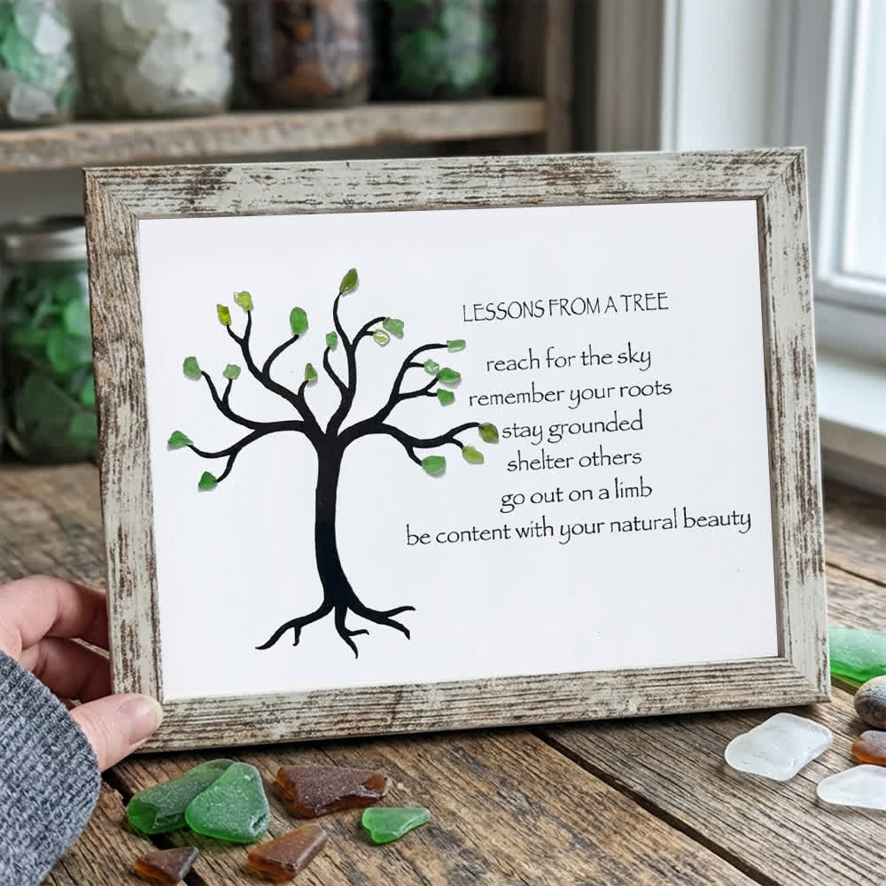 Lesson From A Tree Sea Glass Art