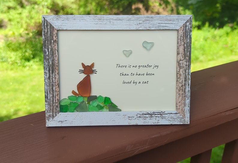 🥰Cat Sea Glass Art -Unique Gift for Cat Lover