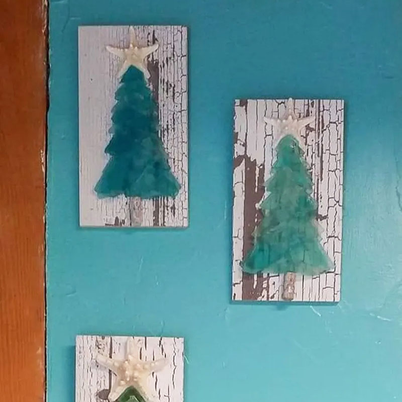DIY Sea Glass Christmas Tree