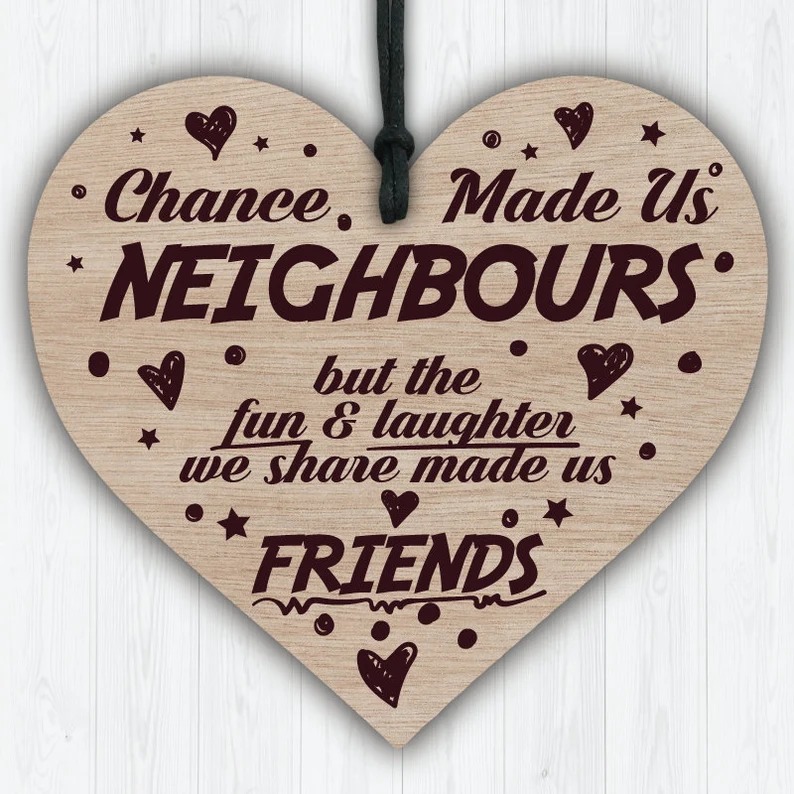 Wooden Hanging Heart Friendship Gift