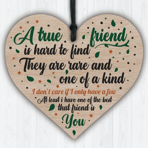 Wooden Hanging Heart Friendship Gift
