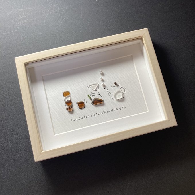 独特的手工海玻璃艺术,友谊西班牙名言墙饰礼物送给最好的朋友,圣诞节最好的朋友礼物,咖啡爱好者礼物