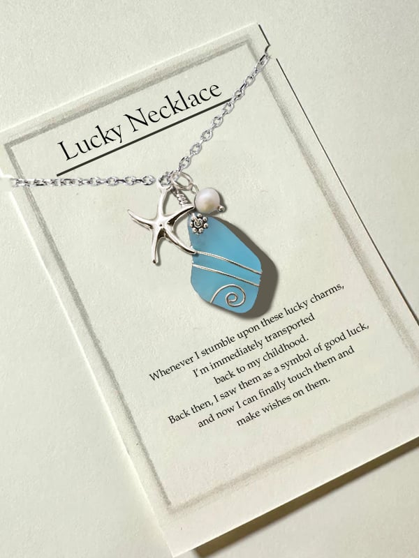 🔥LAST DAY 49% OFF - Lucky Jewelry Sea Glass Necklace