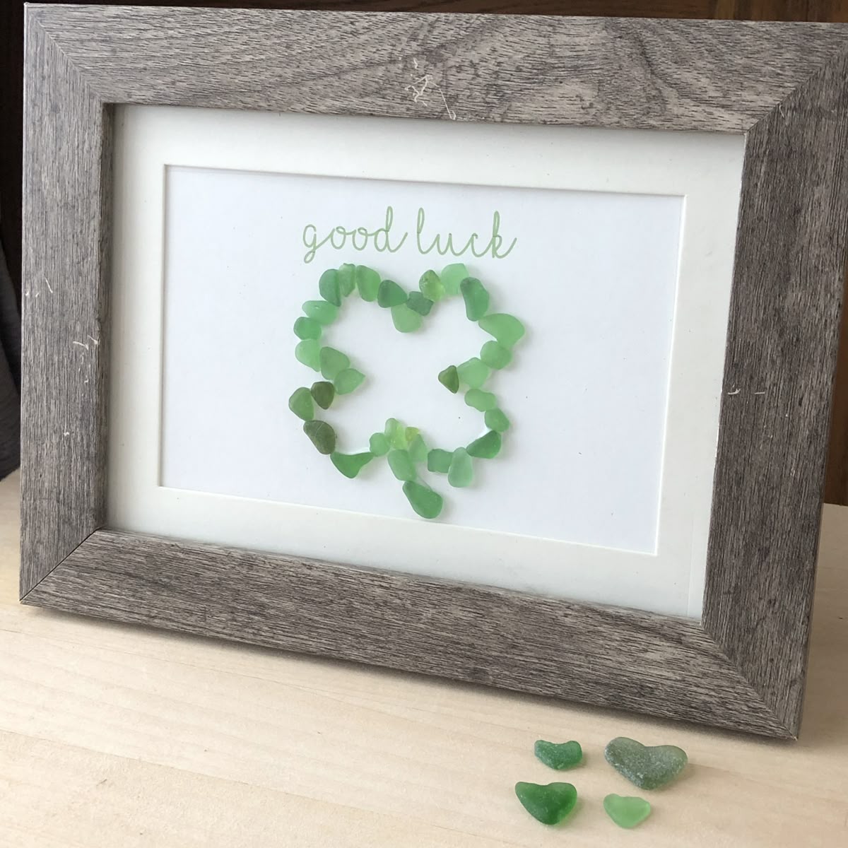 Good Luck Sea Glass Art
